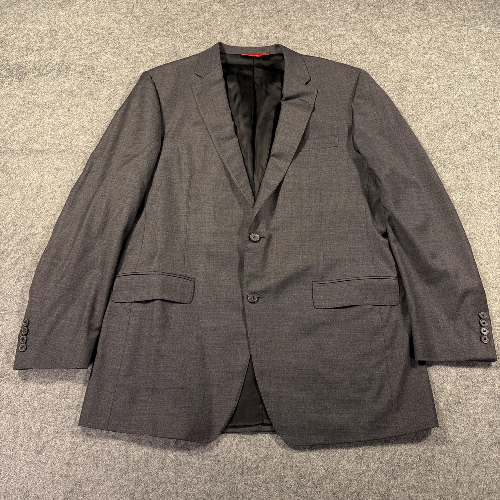 Samuelsohn Suit Jacket Mens 44L Long Gray Wool Stretch Two Button‎ Sport Coat